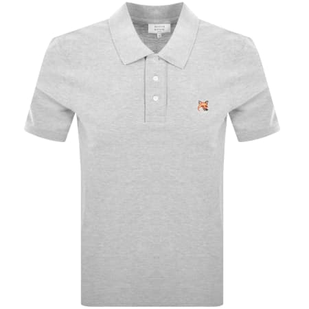 Maison Kitsune Fox Head Patch Polo T Shirt Beige | Mainline